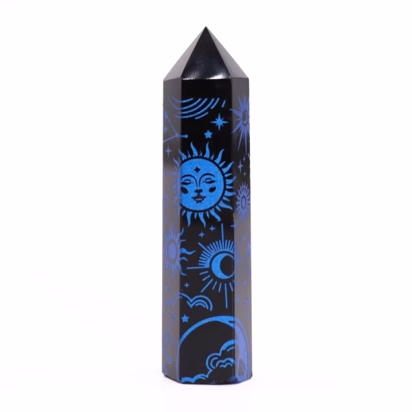 Zwarte Obsidiaan Punten (Ca. 60-70 Gm 9Cm) - Middernachtblauw