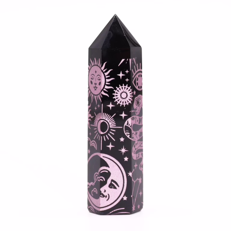 Black-Obsidian-Points-approx-60-70-gm-9cm-Mystic-Story-Rose-Pink