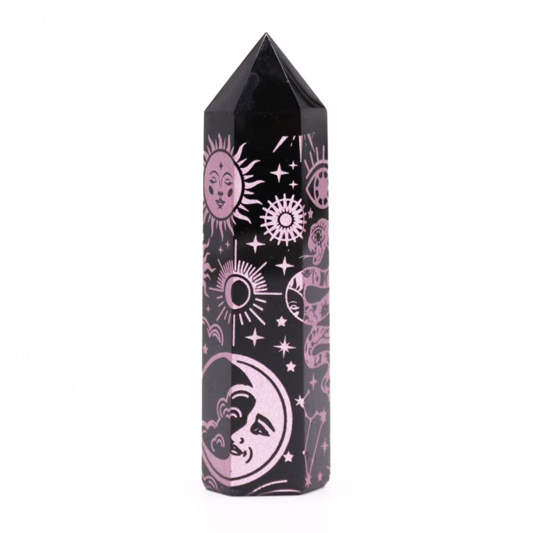 Black-Obsidian-Points-approx-60-70-gm-9cm-Mystic-Story-Rose-Pink
