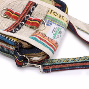 Sac à Bandoulière en Chanvre et Jhari - Sac de Voyage