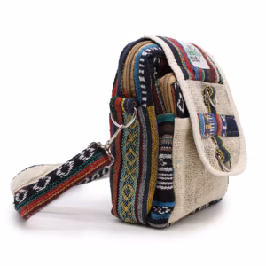 Sac à Bandoulière en Chanvre et Jhari - Sac de Voyage