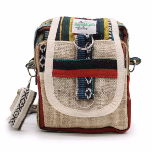 Sac à Bandoulière en Chanvre et Jhari - Sac de Voyage