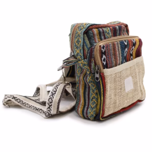 Sac à Bandoulière en Chanvre et Jhari - Sac de Voyage