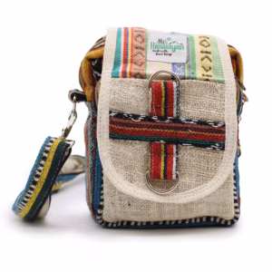 Sac à Bandoulière en Chanvre et Jhari - Sac de Voyage