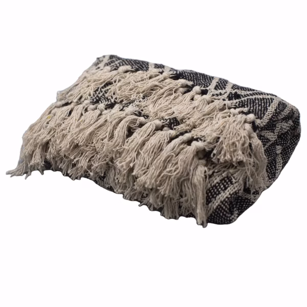 Boho Comfort Pledd -125x150cm - Svart & Beige Regency - Bilde 2