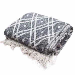 Boho Comfort Throws - 125x150cm - Black & Beige Regency
