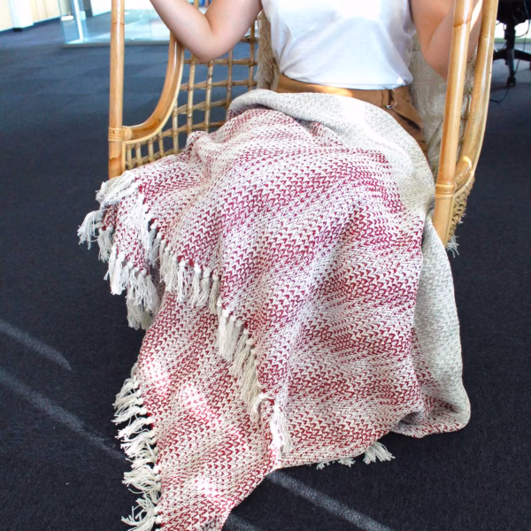 Boho Comfort Pledd - 125x150cm - Ruby Two Tone - Bilde 5