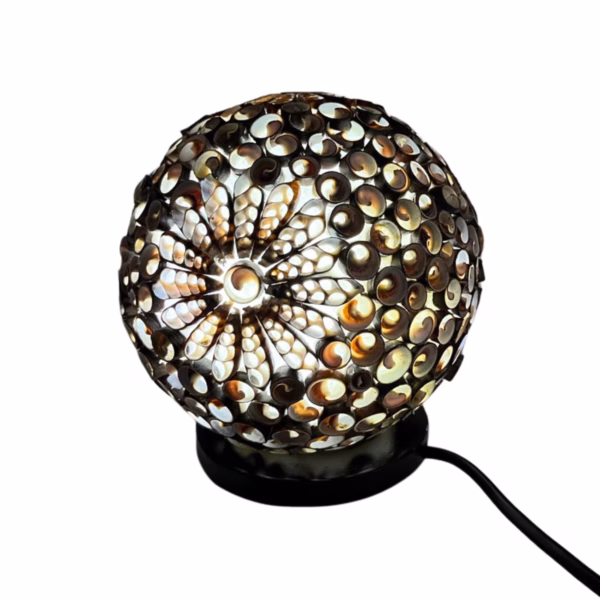 Boho Havskjell Lampe - Chocolate Twist Globe - 15 cm - Bilde 3