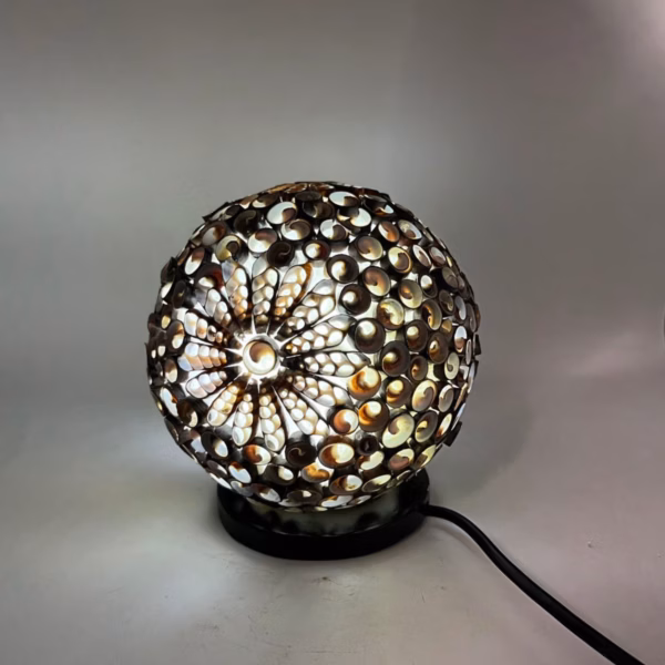 Boho Havskjell Lampe - Chocolate Twist Globe - 15 cm - Bilde 4