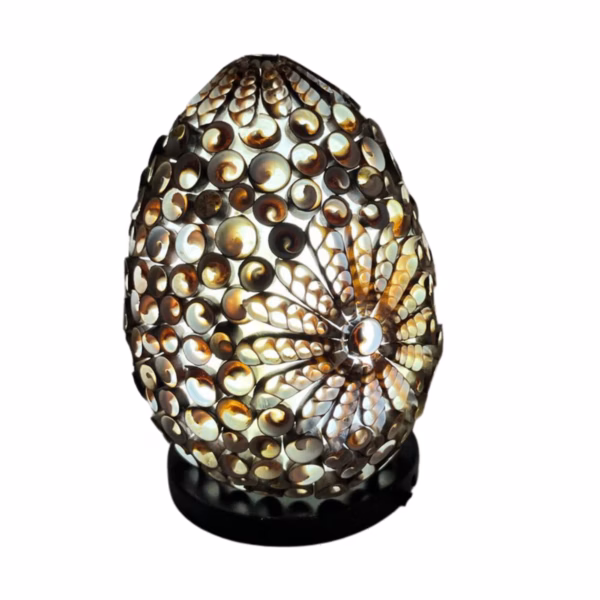 Boho Havskjell Lampe - Chocolate Twist Oval - 15 cm - Bilde 3