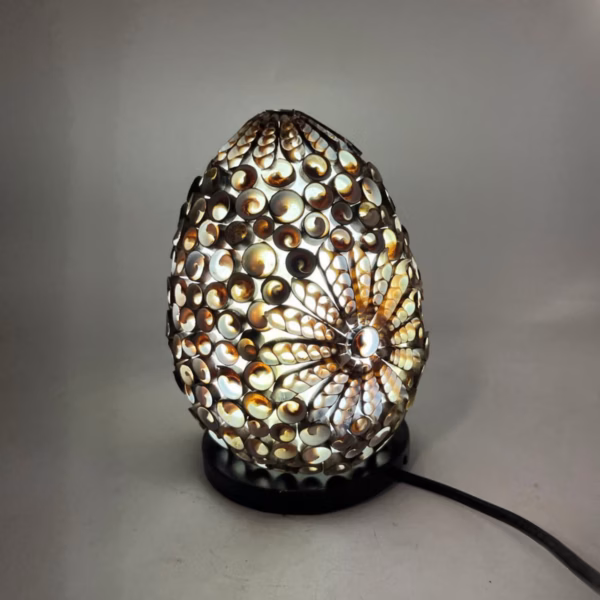 Boho Havskjell Lampe - Chocolate Twist Oval - 15 cm - Bilde 4