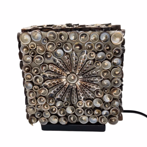Boho Havskjell Lampe - Chocolate Twist Square - 15 cm - Bilde 2