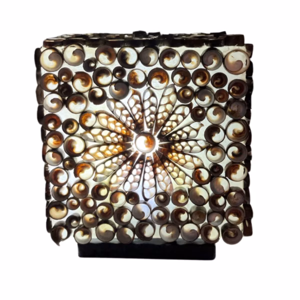 Boho Havskjell Lampe - Chocolate Twist Square - 15 cm - Bilde 3