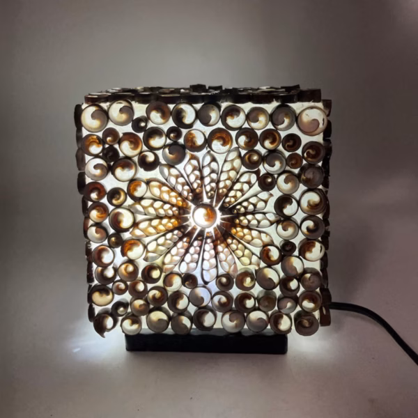 Boho Havskjell Lampe - Chocolate Twist Square - 15 cm - Bilde 4