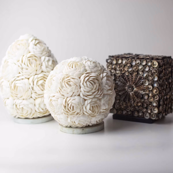 Boho Havskjell Lampe - Chocolate Twist Square - 15 cm - Bilde 6