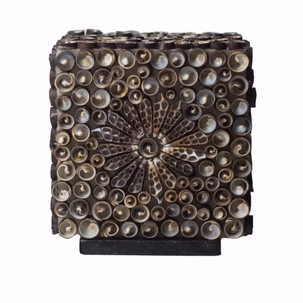Boho Havskjell Lampe - Chocolate Twist Square - 15 cm