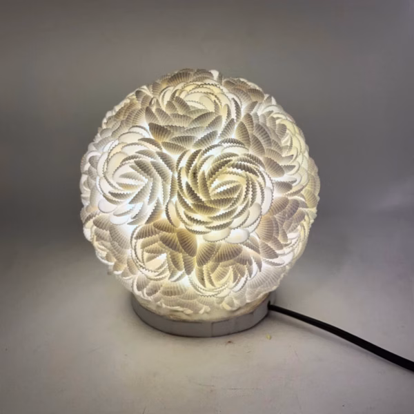 Boho Havskjell Lampe - Rose Globe - 20 cm - Bilde 4