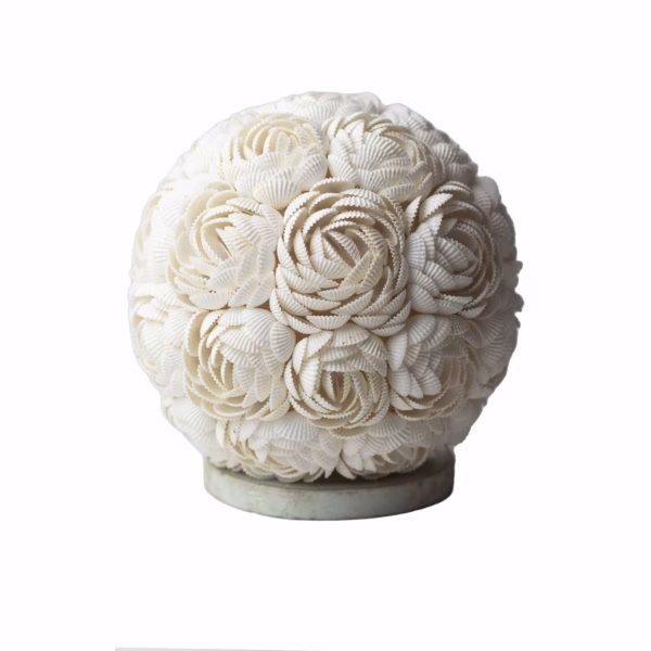 Boho Havskjell Lampe - Rose Globe - 20 cm