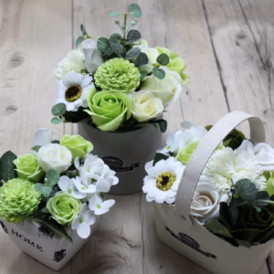 Bouquet Petit Panier - Vert Pastel