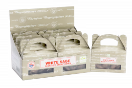 Røkelseskjegler Backflow Eske / Boks med - Satya White Sage Dhoop