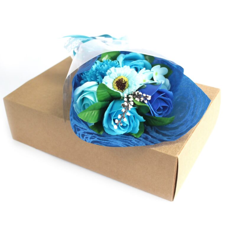 Boxed-Hand-Soap-Flower-Bouquet-Blue