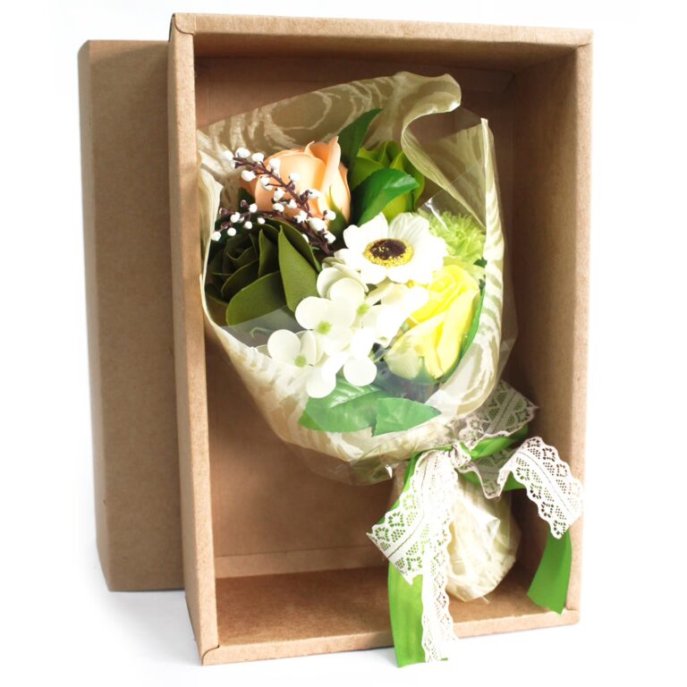 Boxed-Hand-Soap-Flower-Bouquet-Green