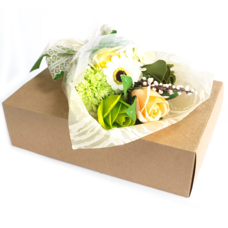 Boxed-Hand-Soap-Flower-Bouquet-Green