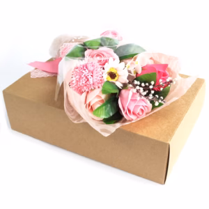 Blomstersåpe Såpebukett I Eske / Boks - Rosa