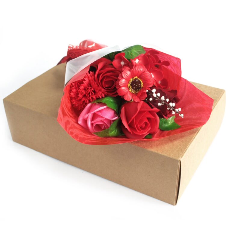 Boxed-Hand-Soap-Flower-Bouquet-Red