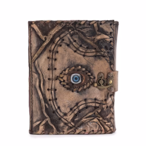 Brunbrun Bok - Evil Eye-Dekor - 160 Sider med Dekkede Kanter - 17x12,5 cm