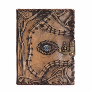 Brunbrun Bok - Evil Eye-Dekor - 160 Sider med Dekkede Kanter - 20x15cm