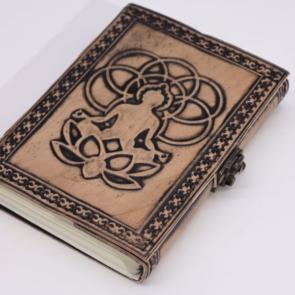 Buddha - Esoterisk Notatbok - Red Tan - 200 Sider Søm i Kanten - 17,5x12,5x3cm - Bilde 2