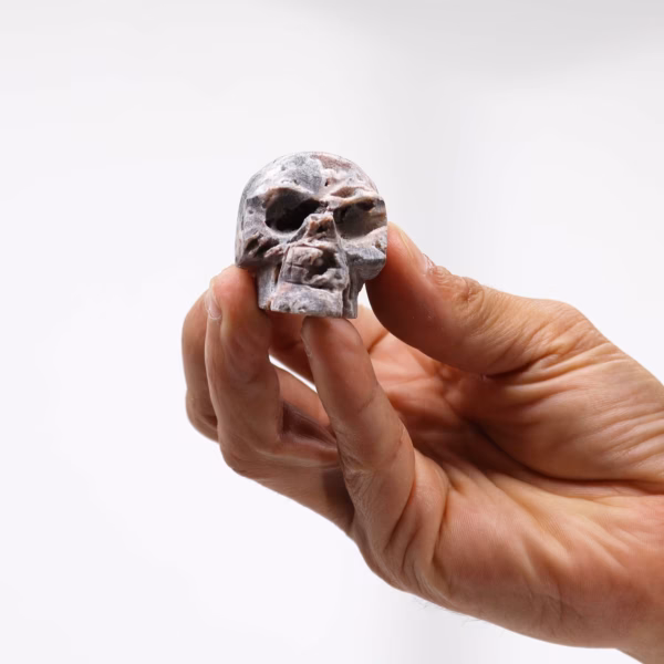 Géodes De Calcite Crâne Sculpté - (Approx 4.5Cm) – Image 2