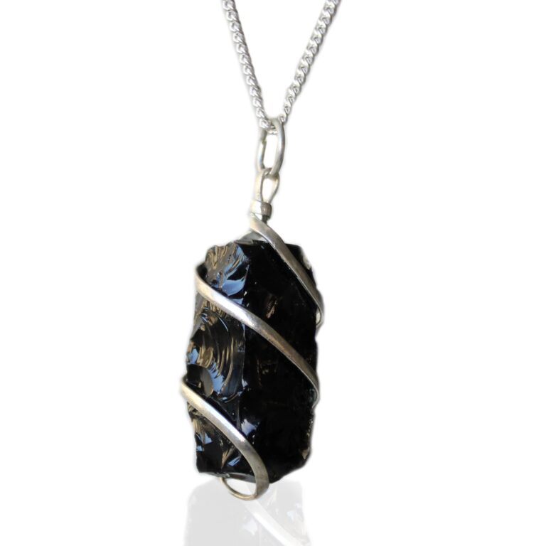 Cascade-Wrapped-Gemstone-Necklace-Rough-Black-Onyx