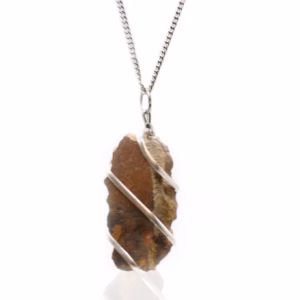 Cascade Wrapped Halskjede med Edelstener - Rough Tiger Eye