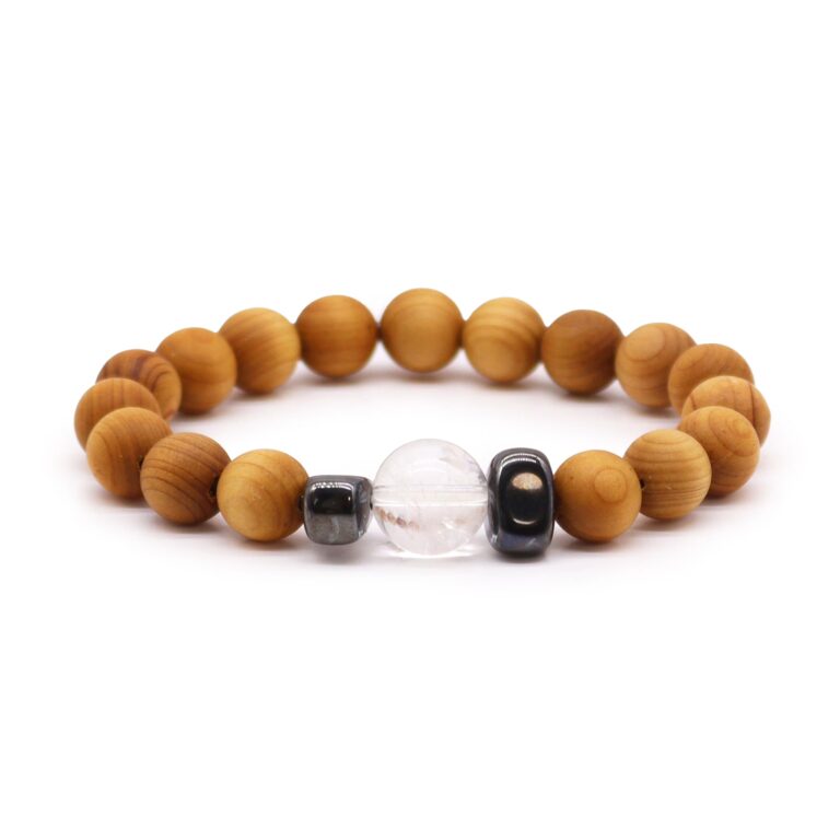 Cedarwood-Crown-Chakra-Bangle-with-Clear-Quartz