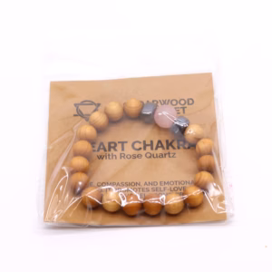 Armreif - Cedarwood Heart Chakra - Rosenquarz