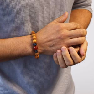 Cedarwood Root Chakra Bangle with Red Jasper