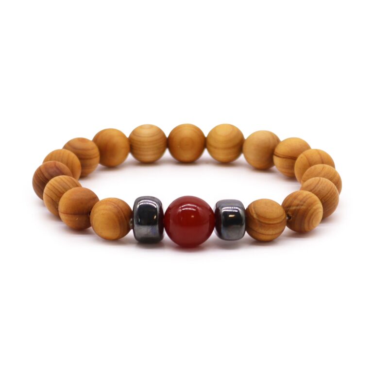Cedarwood-Root-Chakra-Bangle-with-Red-Jasper