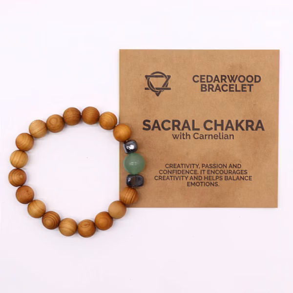 Cedarwood Sacral Chakra Bangle With Aventurin - Image 2