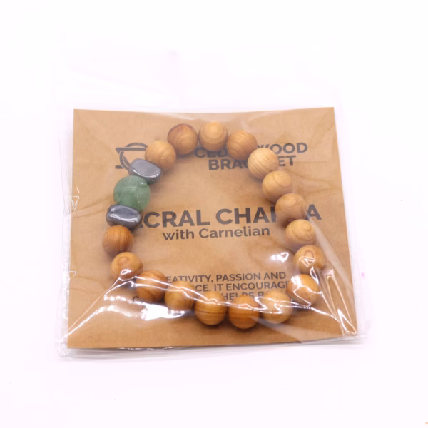 Cedarwood Sacral Chakra Bangle With Aventurin - Image 4