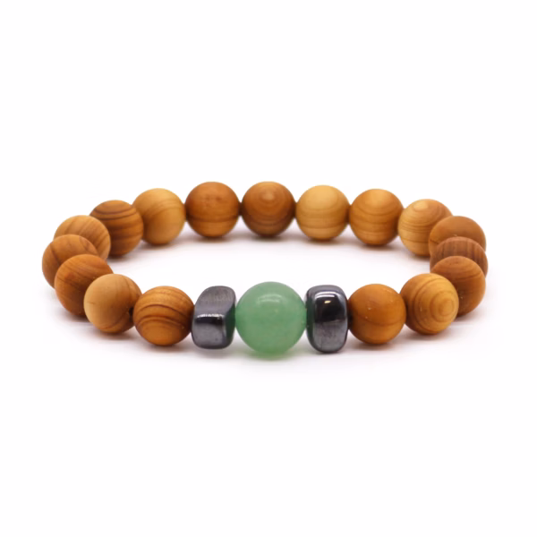 Cedarwood Sacral Chakra Bangle With Aventurin