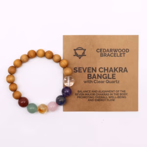 Armreif aus Zedernholz und Sieben Chakras