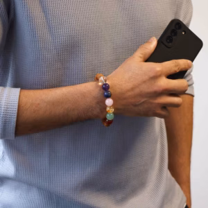 Armreif aus Zedernholz und Sieben Chakras