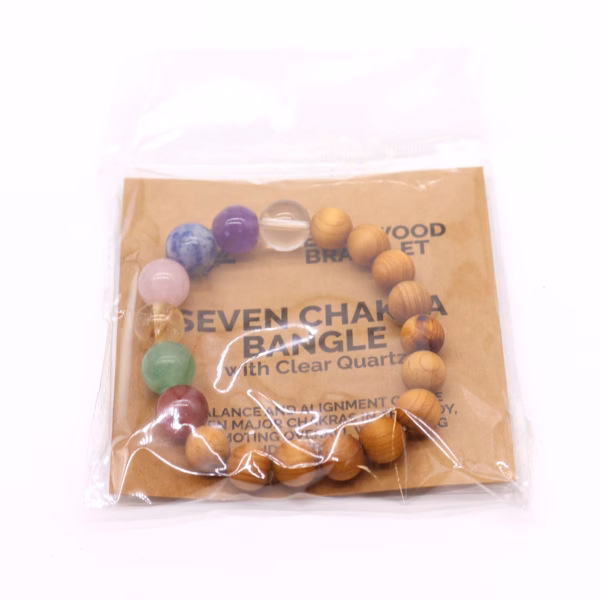 Cedarwood &Amp; Seven Chakra Bangle - Image 4