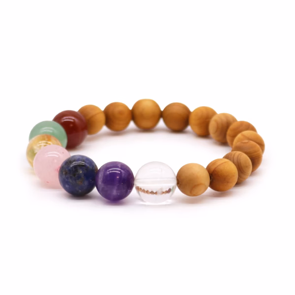 Cedarwood &Amp; Seven Chakra Bangle