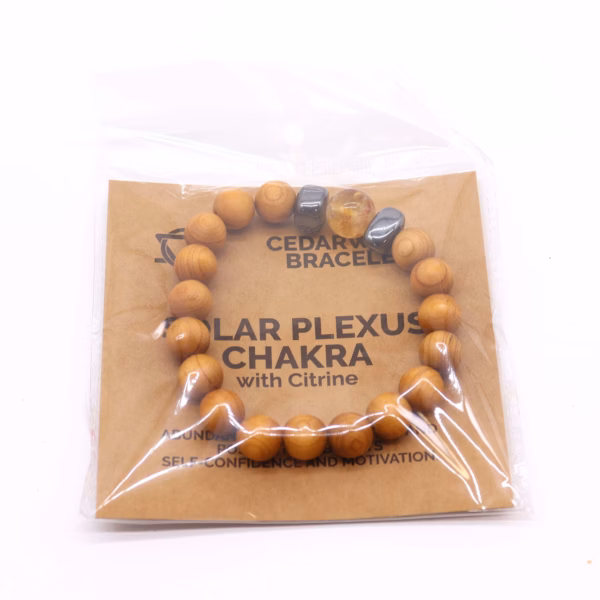 Cedarwood Solar Plexus Chakra Bangle with Citrine - Image 4