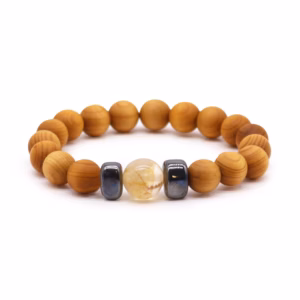 Solar Plexus Chakra Armbånd I Sedertre med Sitrin