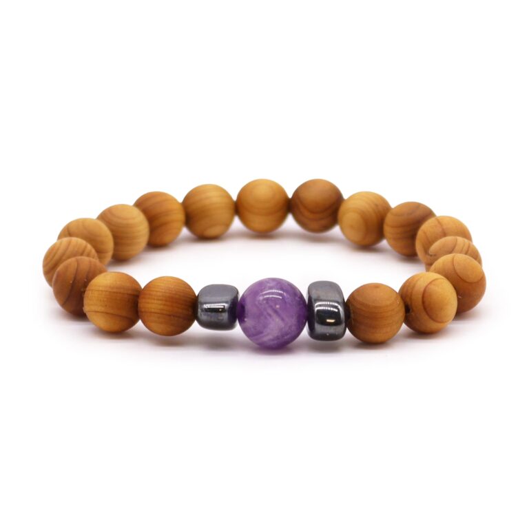 Cedarwood-Third-Eye-Chakra-Bangle-with-Amethyst
