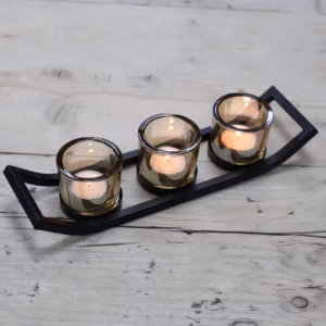 Votive Ijzeren Kandelaar - 3 Kaarsen